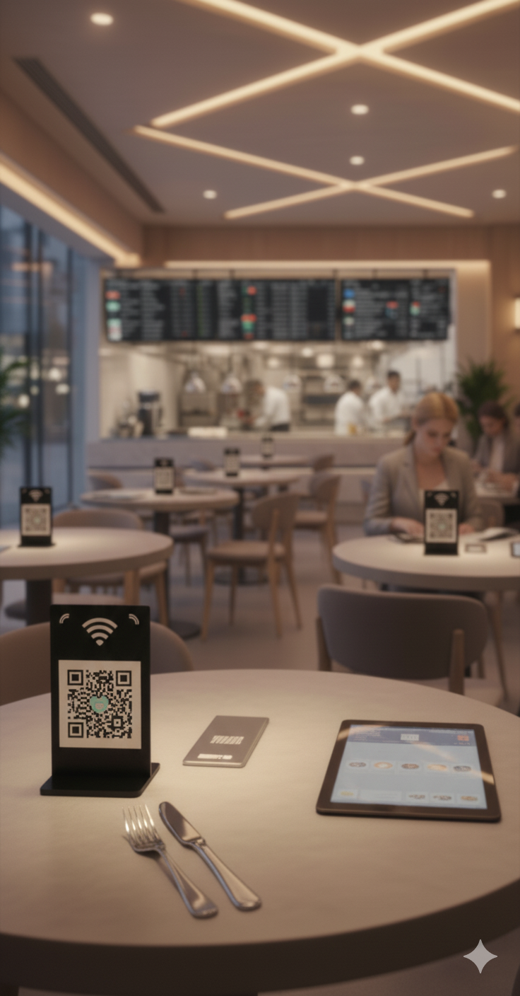 QR code on restaurant table